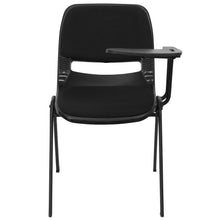 Load image into Gallery viewer, Black Padded Ergonomic Shell Chair with Left Handed Flip-Up Tablet Arm