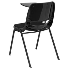 Load image into Gallery viewer, Black Padded Ergonomic Shell Chair with Right Handed Flip-Up Tablet Arm