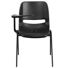 Load image into Gallery viewer, Black Ergonomic Shell Chair with Right Handed Flip-Up Tablet Arm