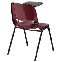 Load image into Gallery viewer, Burgundy Ergonomic Shell Chair with Left Handed Flip-Up Tablet Arm