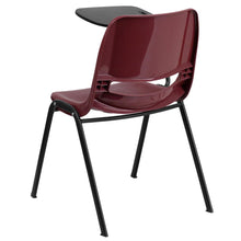 Load image into Gallery viewer, Burgundy Ergonomic Shell Chair with Right Handed Flip-Up Tablet Arm