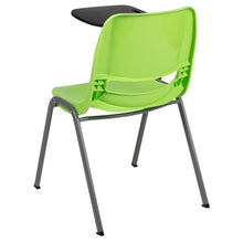 Load image into Gallery viewer, Green Ergonomic Shell Chair with Right Handed Flip-Up Tablet Arm