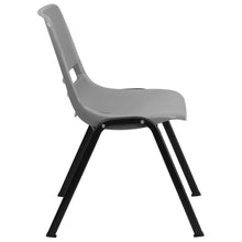 Load image into Gallery viewer, 880 lb. Capacity Gray Ergonomic Shell Stack Chair with Black Frame