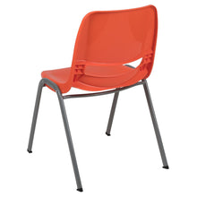 Load image into Gallery viewer, 880 lb. Capacity Orange Ergonomic Shell Stack Chair with Gray Frame