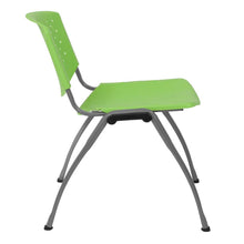 Load image into Gallery viewer, Green Plastic Stack Chair with Titanium Gray Powder Coated Frame