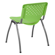 Load image into Gallery viewer, Green Plastic Stack Chair with Titanium Gray Powder Coated Frame