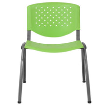 Load image into Gallery viewer, Green Plastic Stack Chair with Titanium Gray Powder Coated Frame