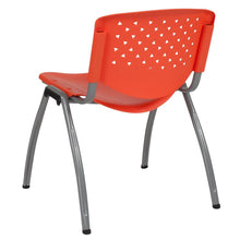 Load image into Gallery viewer, Orange Plastic Stack Chair with Titanium Gray Powder Coated Frame
