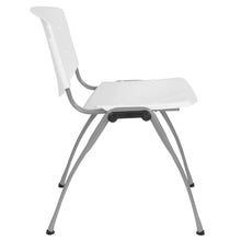 Load image into Gallery viewer, White Plastic Stack Chair with Titanium Gray Powder Coated Frame