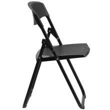 Load image into Gallery viewer, HERCULES Series 500 lb. Capacity Heavy Duty Black Plastic Folding Chair with Built-in Ganging Brackets