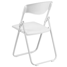 Load image into Gallery viewer, HERCULES Series 500 lb. Capacity Heavy Duty White Plastic Folding Chair with Built-in Ganging Brackets