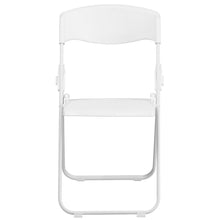 Load image into Gallery viewer, HERCULES Series 500 lb. Capacity Heavy Duty White Plastic Folding Chair with Built-in Ganging Brackets
