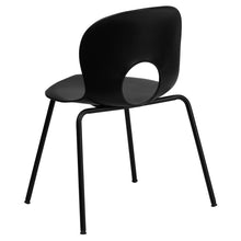 Load image into Gallery viewer, 770 lb. Capacity Designer Black Plastic Stack Chair with Black Frame