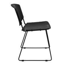 Load image into Gallery viewer, 400 lb. Capacity Black Plastic Stack Chair with Black Frame