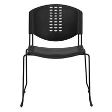 Load image into Gallery viewer, 400 lb. Capacity Black Plastic Stack Chair with Black Frame