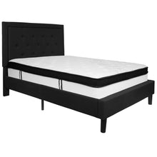Load image into Gallery viewer, Full Size Platform Bed in Black Fabric with Memory Foam Mattress