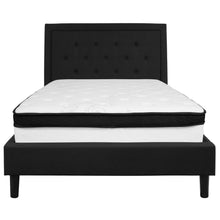 Load image into Gallery viewer, Full Size Platform Bed in Black Fabric with Memory Foam Mattress