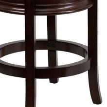Load image into Gallery viewer, 24'' High Cappuccino Wood Counter Height Stool with Carved Apron