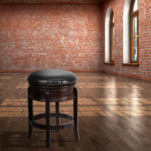 Load image into Gallery viewer, 24'' High Cappuccino Wood Counter Height Stool with Carved Apron
