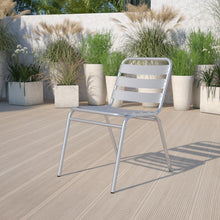 Load image into Gallery viewer, Aluminum Indoor-Outdoor Restaurant Stack Chair with Triple Slat Back
