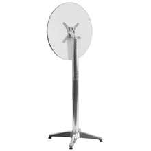 Load image into Gallery viewer, 23.25" Round Aluminum Indoor-Outdoor Bar Height Table with Flip-Up Table