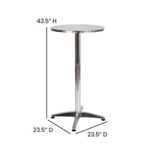 Load image into Gallery viewer, 23.5" Round Aluminum Indoor-Outdoor Bar Height Table
