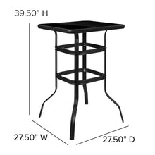Load image into Gallery viewer, Dining Set - 2-Person Bistro Set - Brazos Glass Bar Table with Gray Patio Stools