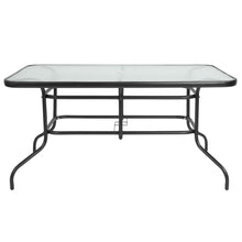 Load image into Gallery viewer, Rectangular Glass Patio Table with Seating for 6