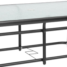 Load image into Gallery viewer, Rectangular Glass Patio Table with Seating for 6