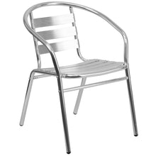 Load image into Gallery viewer, 31.5'' Round Aluminum Indoor-Outdoor Table Set with 4 Slat Back Chairs