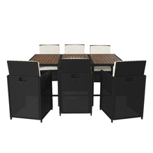 Load image into Gallery viewer, 7 Piece Set, Space Saving Black Wicker Modular Chairs