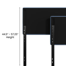 Load image into Gallery viewer, King Channel Stitched Fabric Upholstered Headboard, from 44.5" to 57.25" - Blue