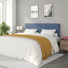 Load image into Gallery viewer, King Channel Stitched Fabric Upholstered Headboard, from 44.5" to 57.25" - Blue