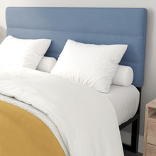 Load image into Gallery viewer, Queen Channel Stitched Fabric Upholstered Headboard, from 44.5" to 57.25" - Blue