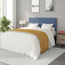 Load image into Gallery viewer, Queen Channel Stitched Fabric Upholstered Headboard, from 44.5" to 57.25" - Blue