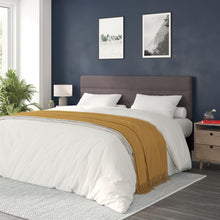 Load image into Gallery viewer, King Channel Stitched Fabric Upholstered Headboard, from 44.5" to 57.25" - Gray