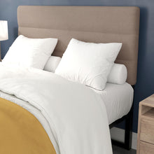Load image into Gallery viewer, Full Channel Stitched Fabric Upholstered Headboard, from 44.5" to 57.25" - Taupe