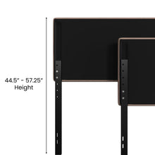 Load image into Gallery viewer, Twin Channel Stitched Fabric Upholstered Headboard, from 44.5" to 57.25" - Taupe