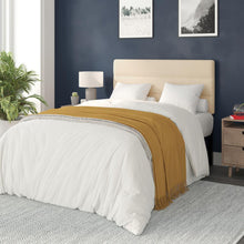 Load image into Gallery viewer, Full Channel Stitched Fabric Upholstered Headboard, from 44.5" to 57.25" - Cream