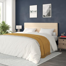 Load image into Gallery viewer, King Channel Stitched Fabric Upholstered Headboard, from 44.5" to 57.25" - Cream
