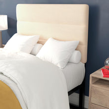 Load image into Gallery viewer, Twin Channel Stitched Fabric Upholstered Headboard, from 44.5" to 57.25" - Cream
