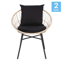 Load image into Gallery viewer, Modern Boho Style Rattan Rope Patio Chairs with Cushions, Set of 2