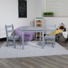 Load image into Gallery viewer, Solid Hardwood Table and Chair Set - 3 Piece Set - Gray