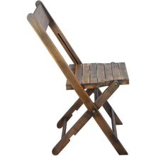 Load image into Gallery viewer, 2-Pack Slatted Wood Folding Special Event Chair - Antique Black