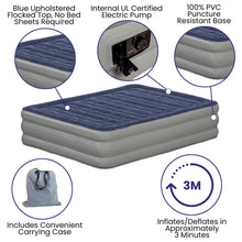 Load image into Gallery viewer, 18 in Air Mattress with ETL Certified Internal Electric Pump - Queen