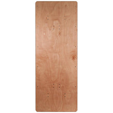 Load image into Gallery viewer, 8-Foot Rectangular Wood Folding Banquet Table with Clear Coated Finished Top