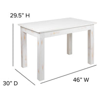 Load image into Gallery viewer, 46" x 30" Rectangular Antique Rustic White Solid Pine Farm Dining Table