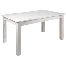 Load image into Gallery viewer, 60" x 38" Rectangular Antique Rustic White Solid Pine Farm Dining Table