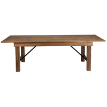 Load image into Gallery viewer, 8' x 40" Rectangular Antique Rustic Solid Pine Folding Farm Table