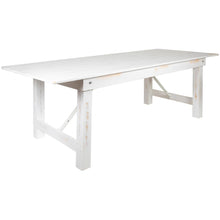 Load image into Gallery viewer, 8' x 40" Rectangular Antique Rustic White Solid Pine Folding Farm Table